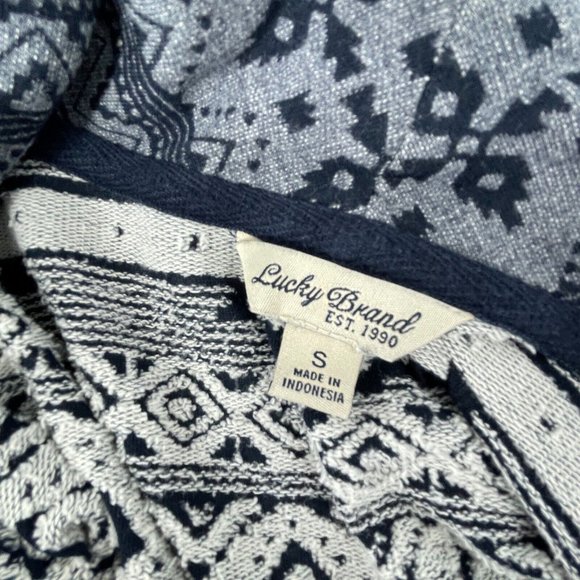 Lucky Brand Women's Offset Zipper Collared Sweat Shirt Geometric Print Size S - Picture 7 of 11
